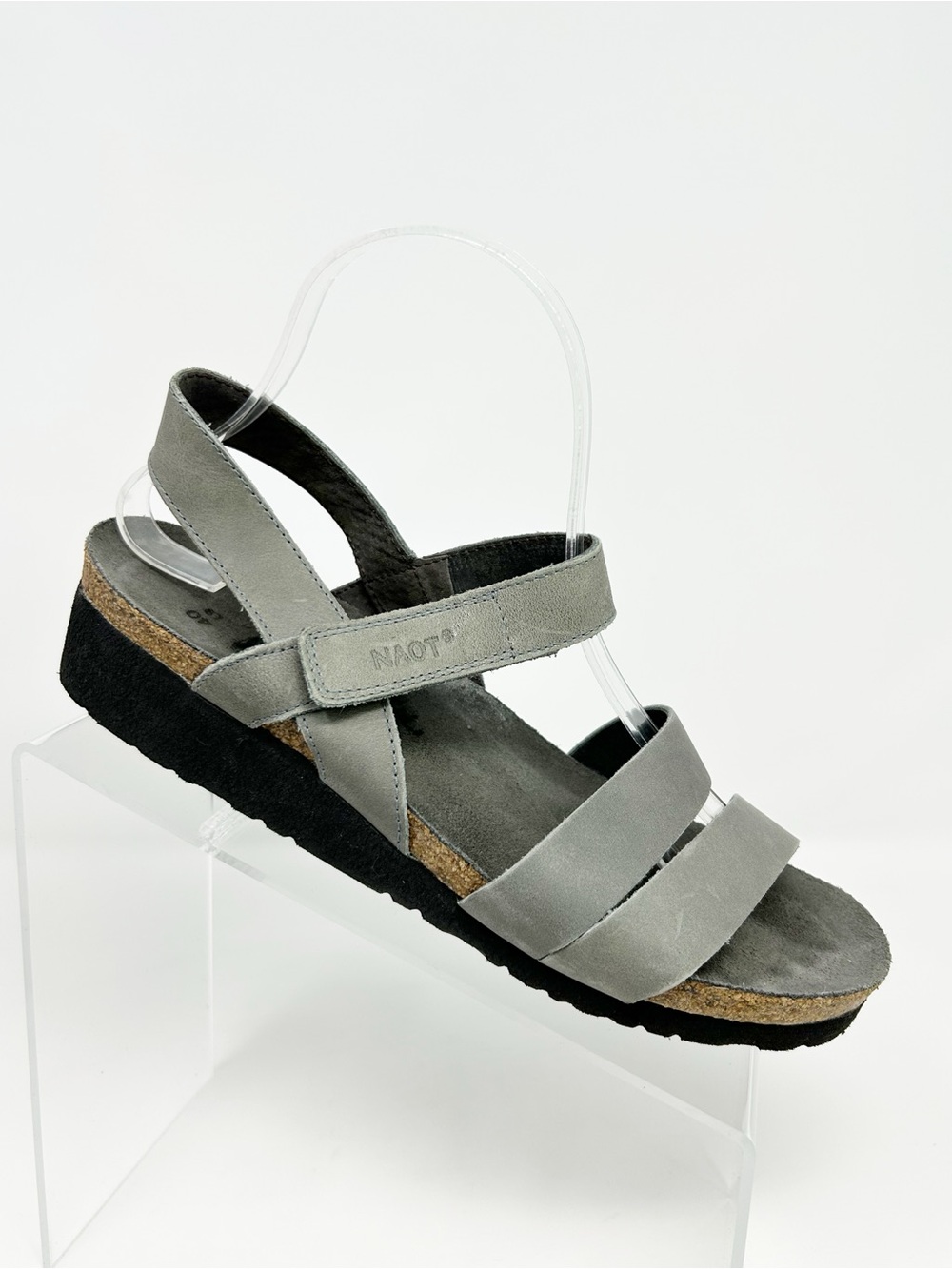 Naot Kayla Wedge Sandals Womens Slate Gray Adjustable Strappy Comfort Size 40